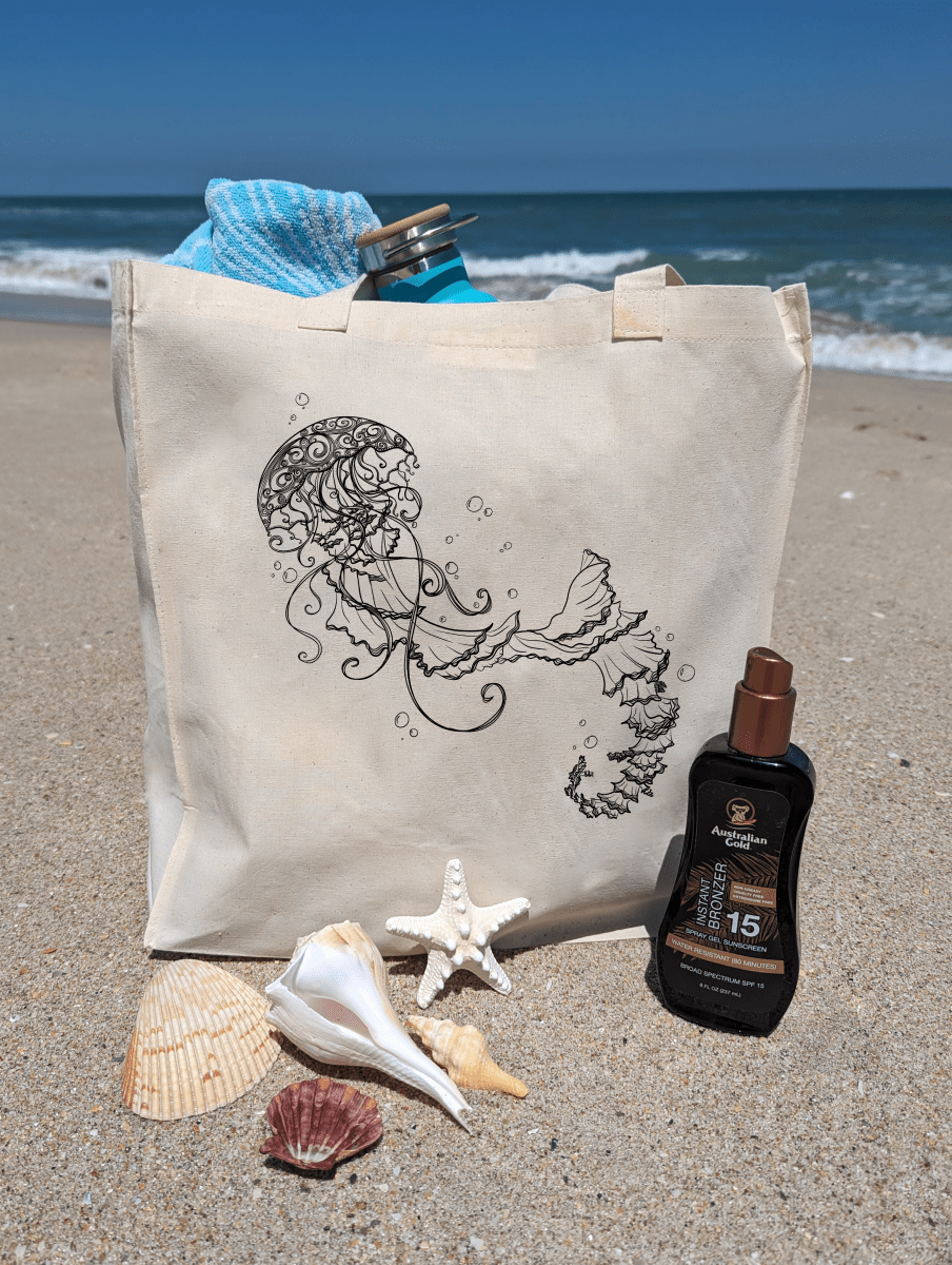 Watery Waltz Organic Cotton Beach Bag