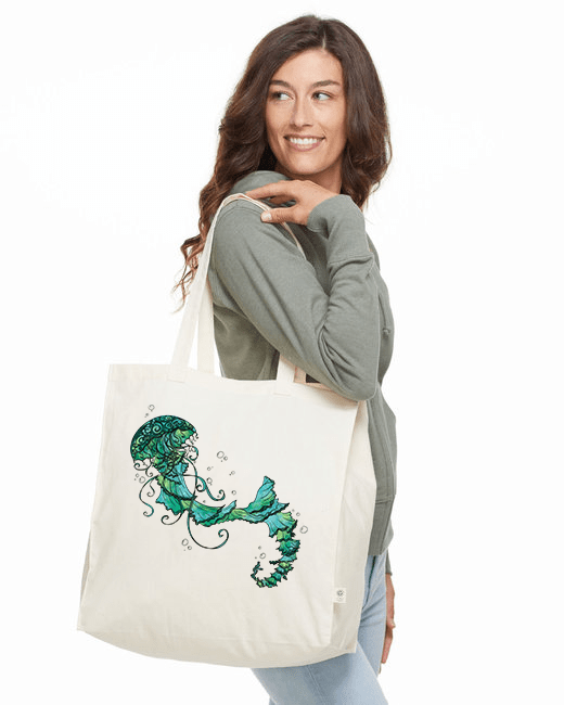 Watery Waltz Organic Cotton Beach Bag