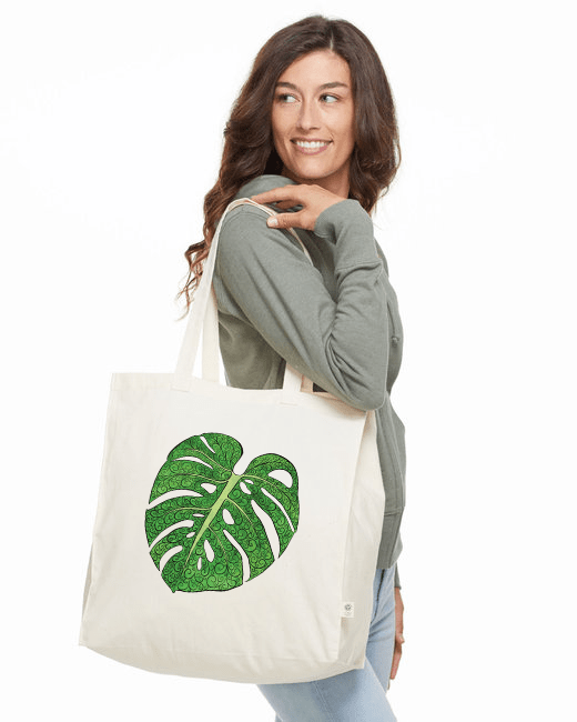 Emerald Elegance Organic Cotton Beach Bag