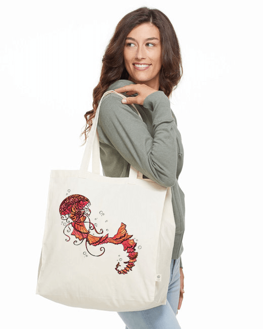 Watery Waltz Organic Cotton Beach Bag