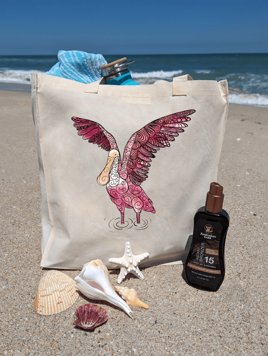 Roseate Reverie Organic Cotton Beach Bag