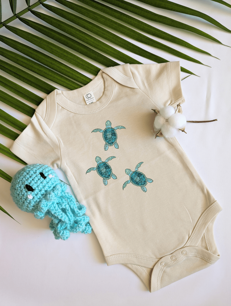 Babies Tiny Travelers Organic Cotton Onesie - Short Sleeve