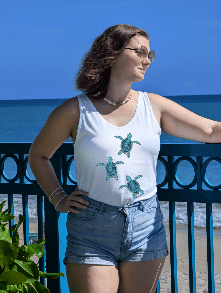 Womens Baby Turtle Organic Cotton Tank