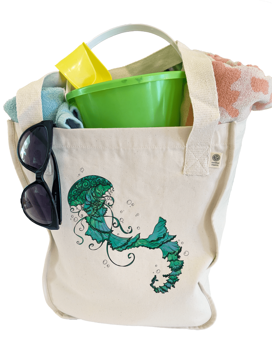 Watery Waltz Heavyweight Organic Cotton Beach Bag