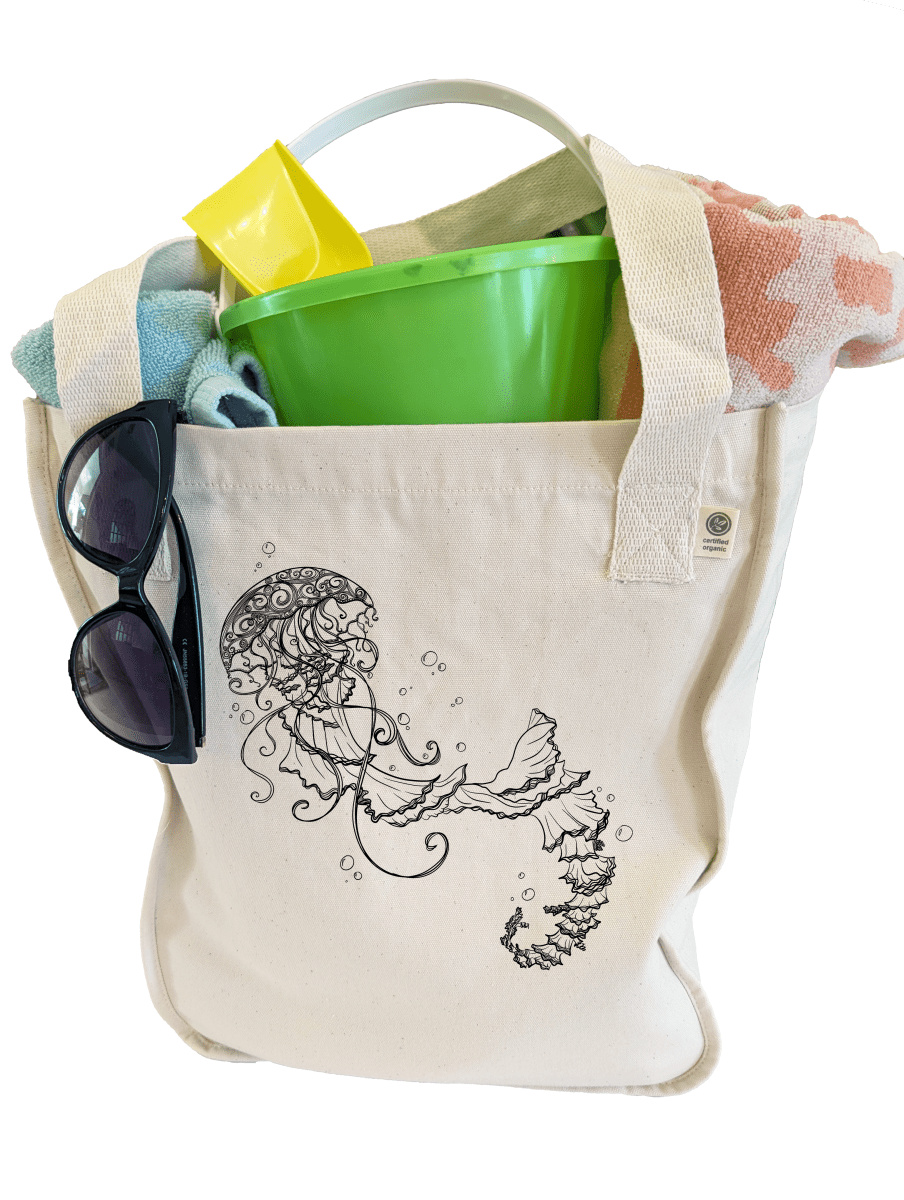 Watery Waltz Heavyweight Organic Cotton Beach Bag