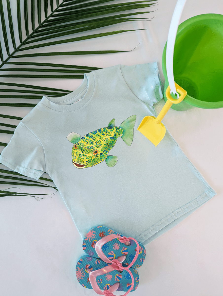 Kids Playful Pufferfish Organic Cotton Tee