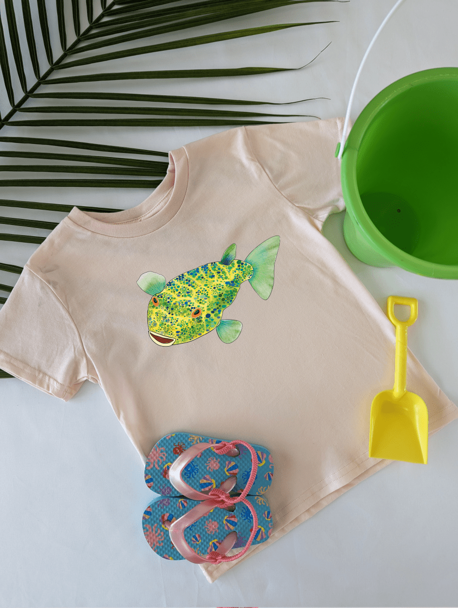 Kids Playful Pufferfish Organic Cotton Tee