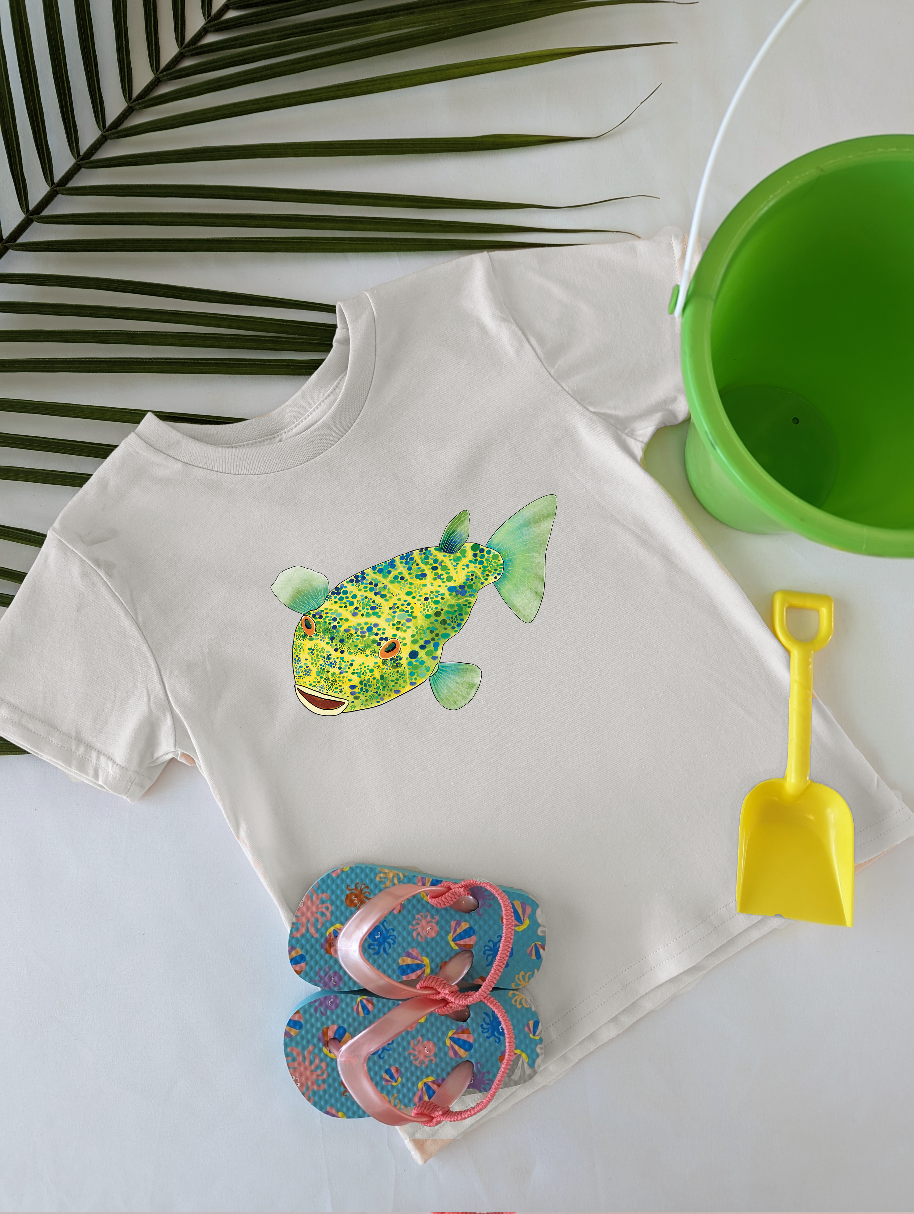 Kids Playful Pufferfish Organic Cotton Tee